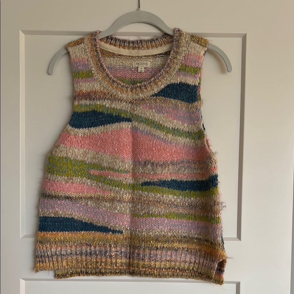 Pilcro Colorful Knit Sleeveless Sweater